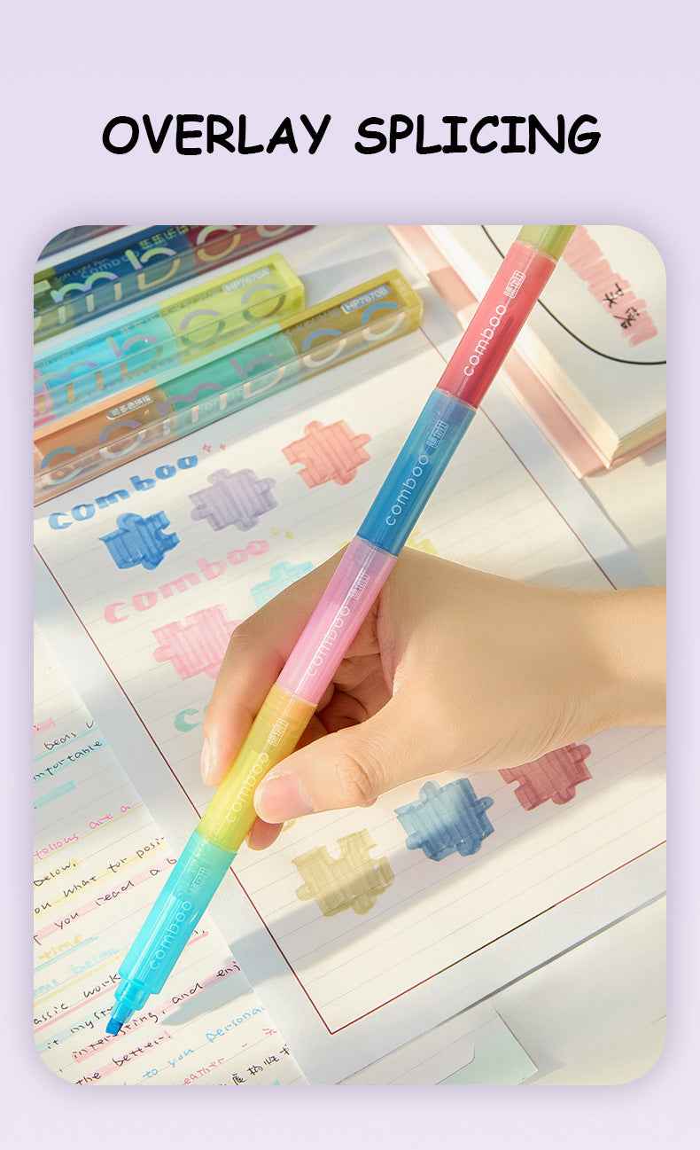 12-Color Comboo Highlighter Fluorescent Markers Set