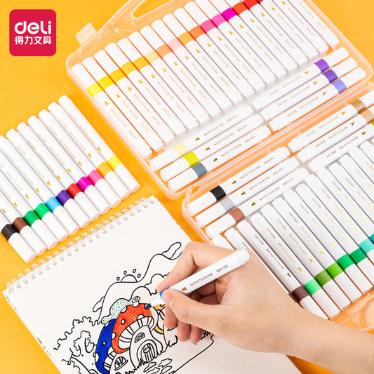 DELI Watercolor Brush Markers,36 Piece, Multicolor,70741-36