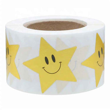 500pcs Happy Star Smile Face Reward Stickers,1.5 inch Gold - TTpen