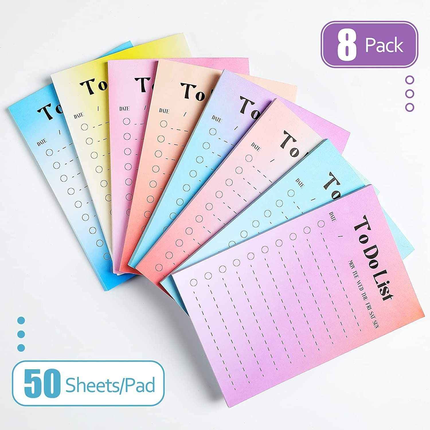 8 Pack To Do List Sticky Notes,400 Sheets,4 x 6 Inches - TTpen