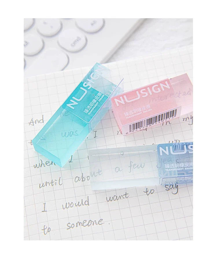 DELI NS154 NUSIGN 3Pcs Rubber Transparent Erasers