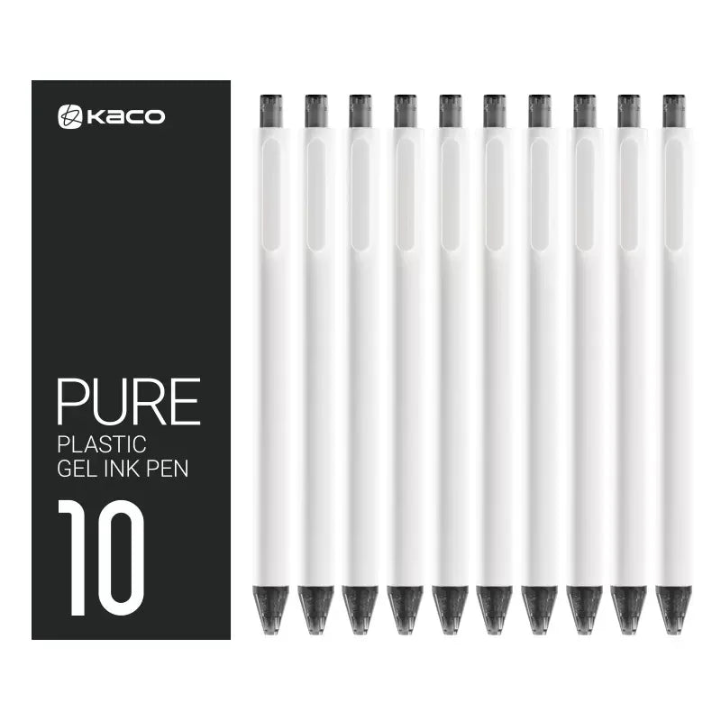 Kaco Pure Soft Touch Candy Series Gel Pens- Pack of 10 0.5mm Black