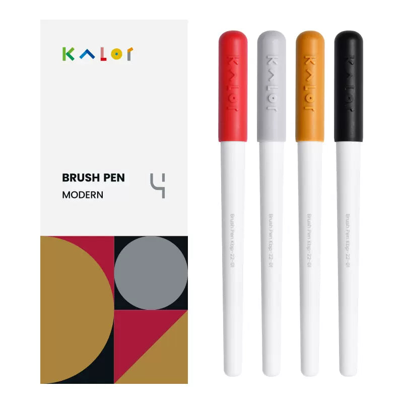 Kalor Brush Pen for Drawing- Hard - 4 Colors Set Modern