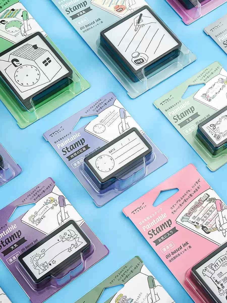 Midori Paintable Stamp Oil Based Self-Inking Rubber Stamp Rectangle