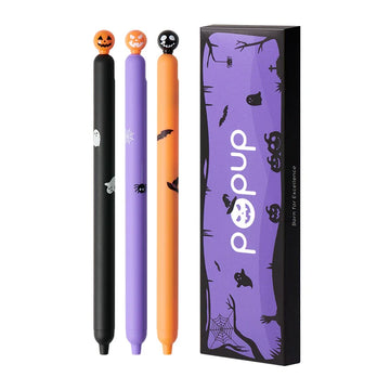 KACO POPUP Halloween Gel Ink Pen,0.5mm,Black Ink,3 Pack