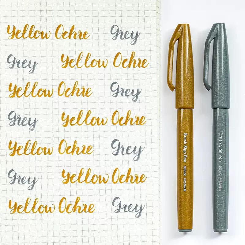 Pentel Fude Touch Sign Pen,Felt Pen Like Brush Stroke,2 Pack H