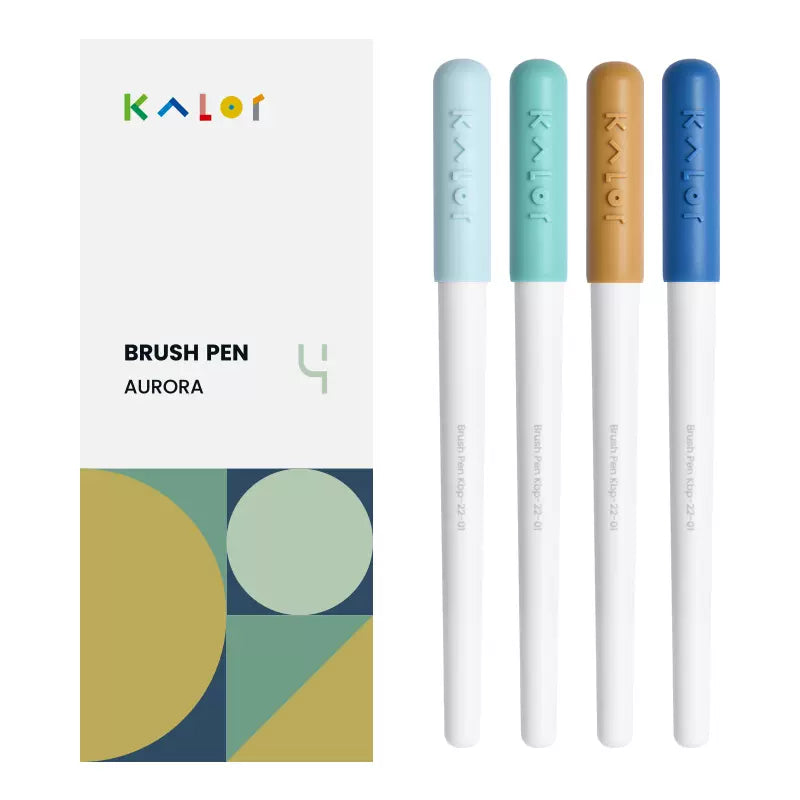 Kalor Brush Pen for Drawing- Hard - 4 Colors Set Aurora