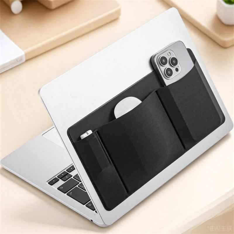 3-Pocket Organizer, Mouse Holder for Laptop Stick on