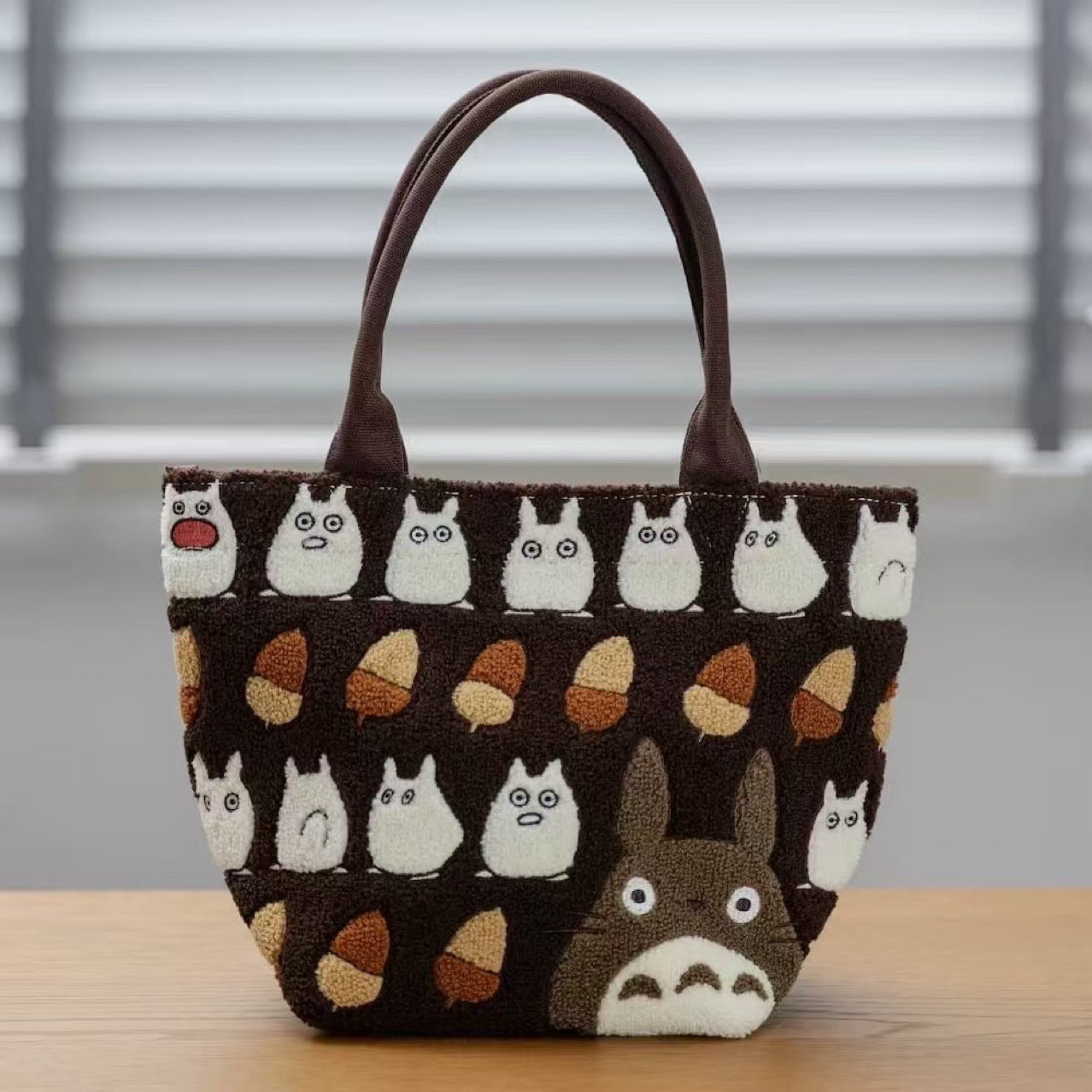 Cute Totoro Plush Handbag Tote Cartoon Embroidery for Girls Women