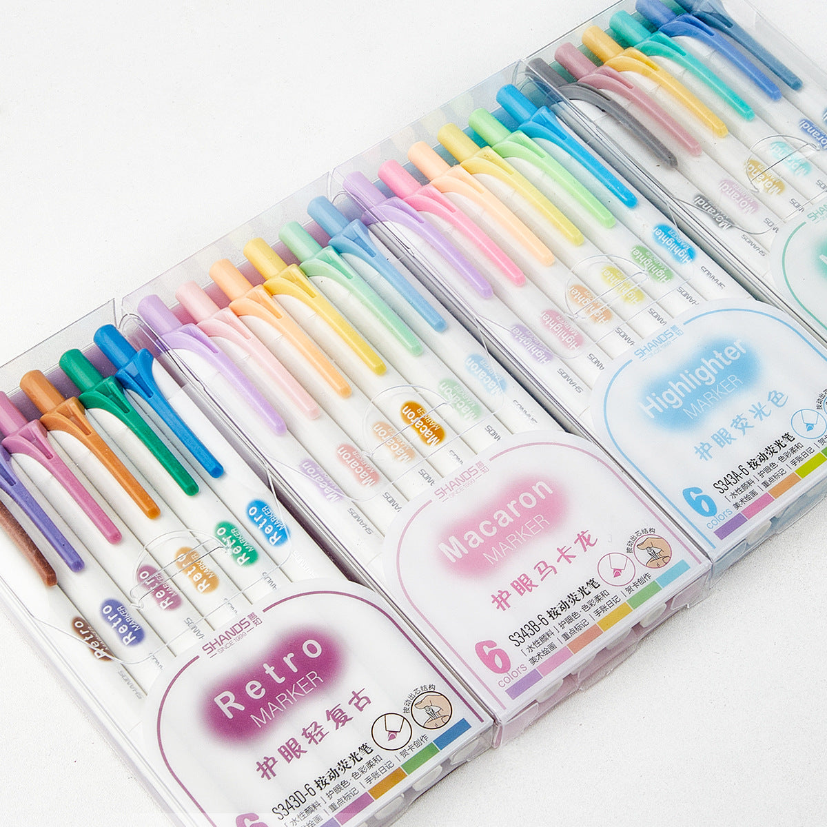 24 Colors Click Pastel Morandi Highlighters for Note Taking Journaling