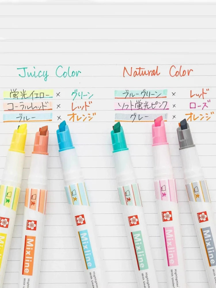 SAKURA Mixline Highlighter Marker Pens 3 Color Set