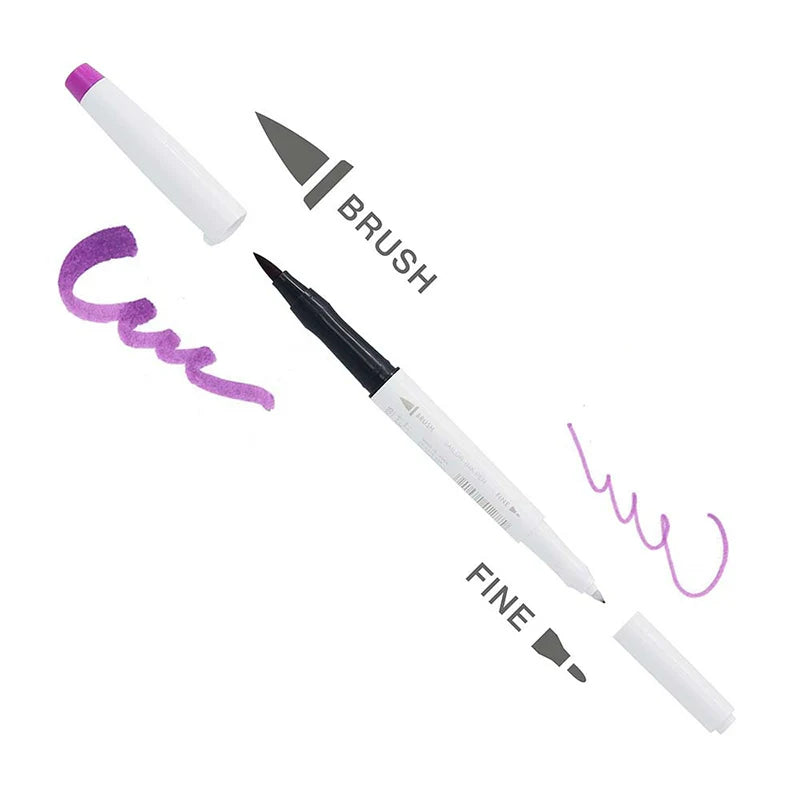 Sailor Ink Pen Kobo Brush and Fine Dual-Tip Marker 3 Color Set