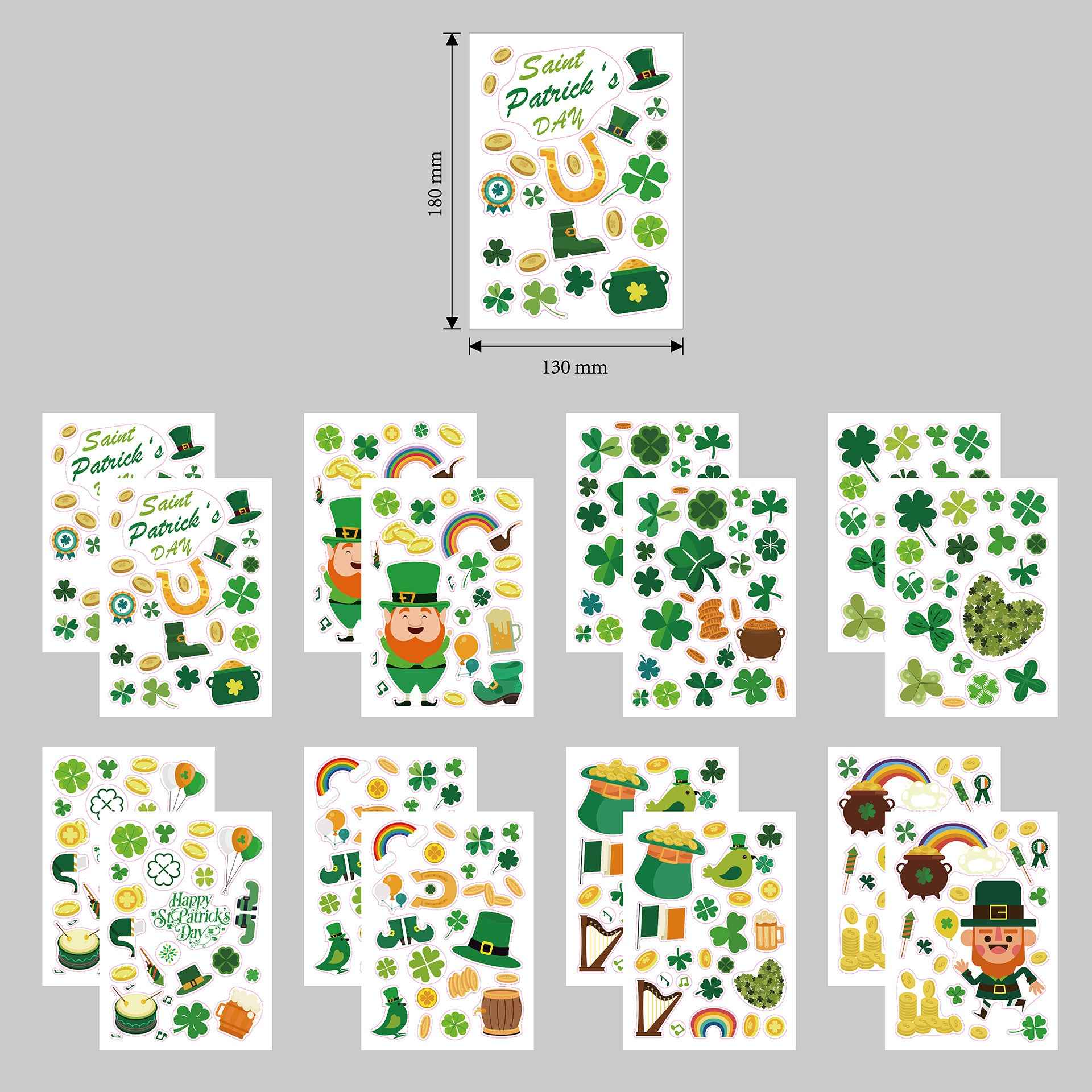 32 Sheets St Patricks Day Stickers for Kids Cards Crafts - TTpen