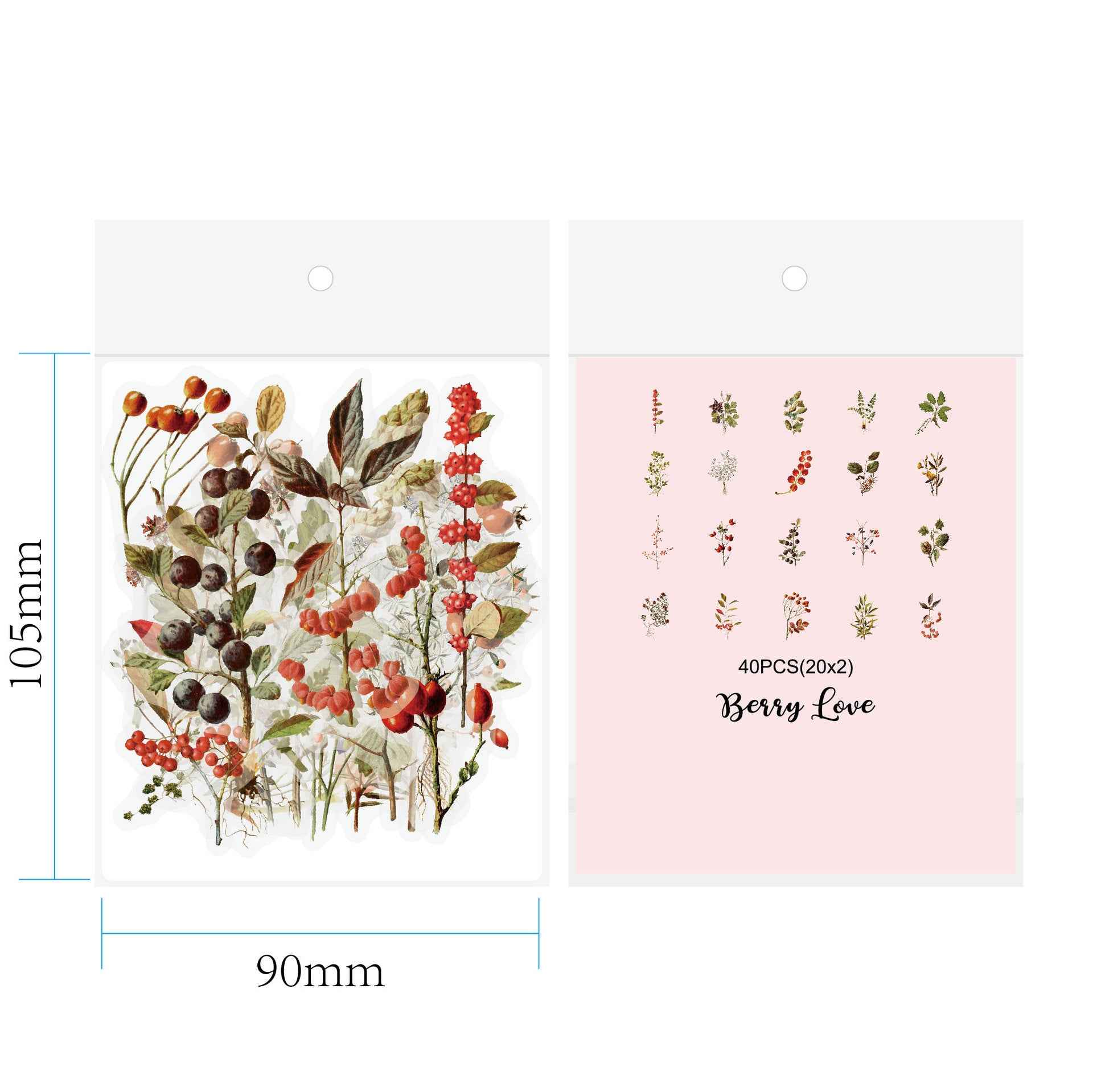 160pcs Clear PET Transparent Flower Floral Stickers Set - TTpen