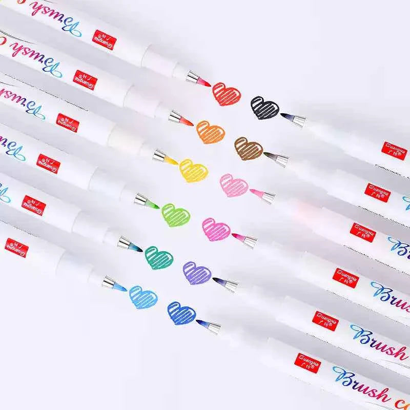 Guangna Flexible Brush Tip Marker Pens for Journaling Calligraphy 12 Color