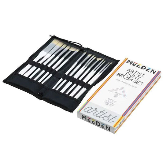 MEEDEN Artist Acrylic Paint Brushes 15 Piece with Carry Case