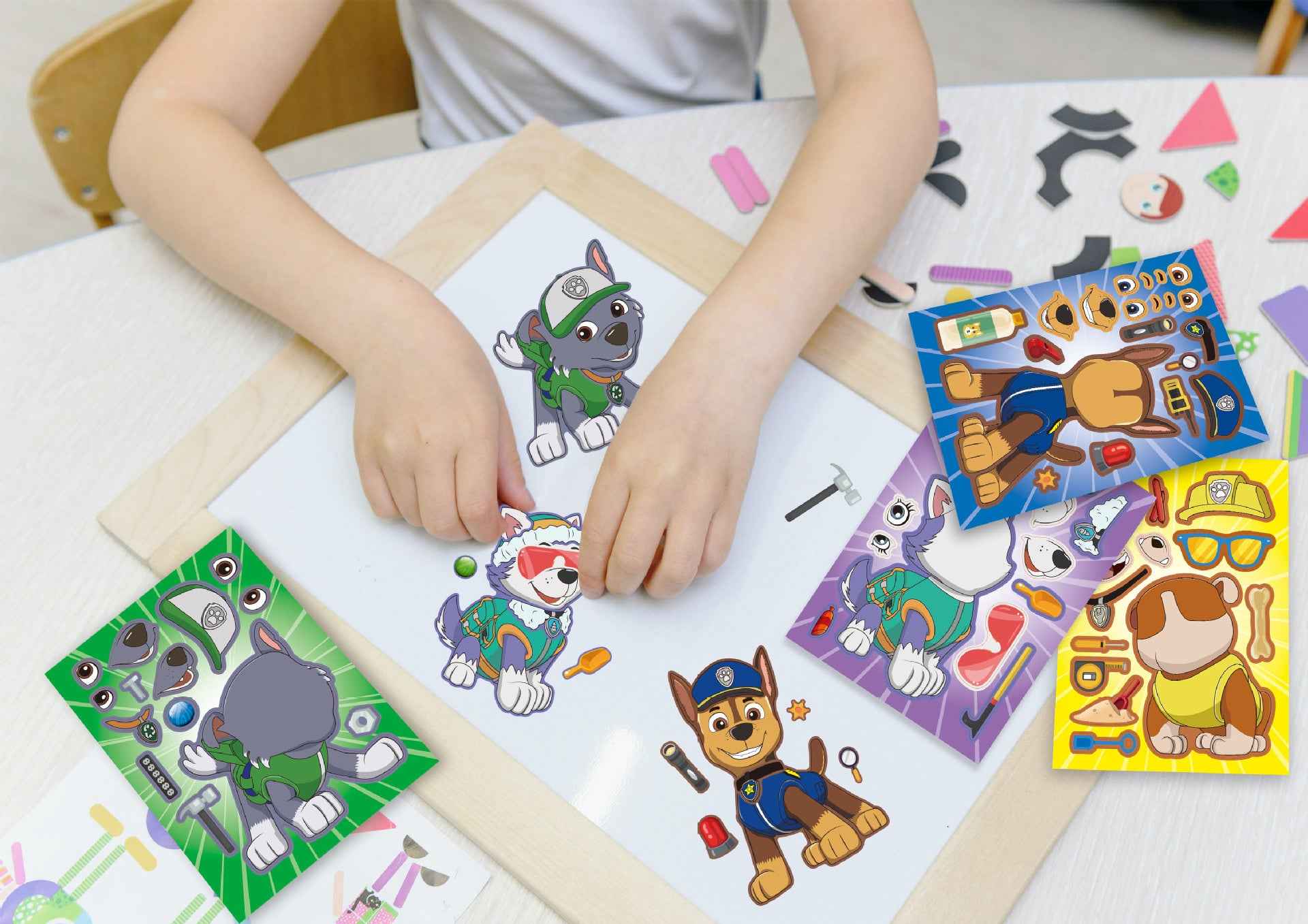 32 Sheets PAW Patrol Make a Face DIY Stickers for Kids - TTpen