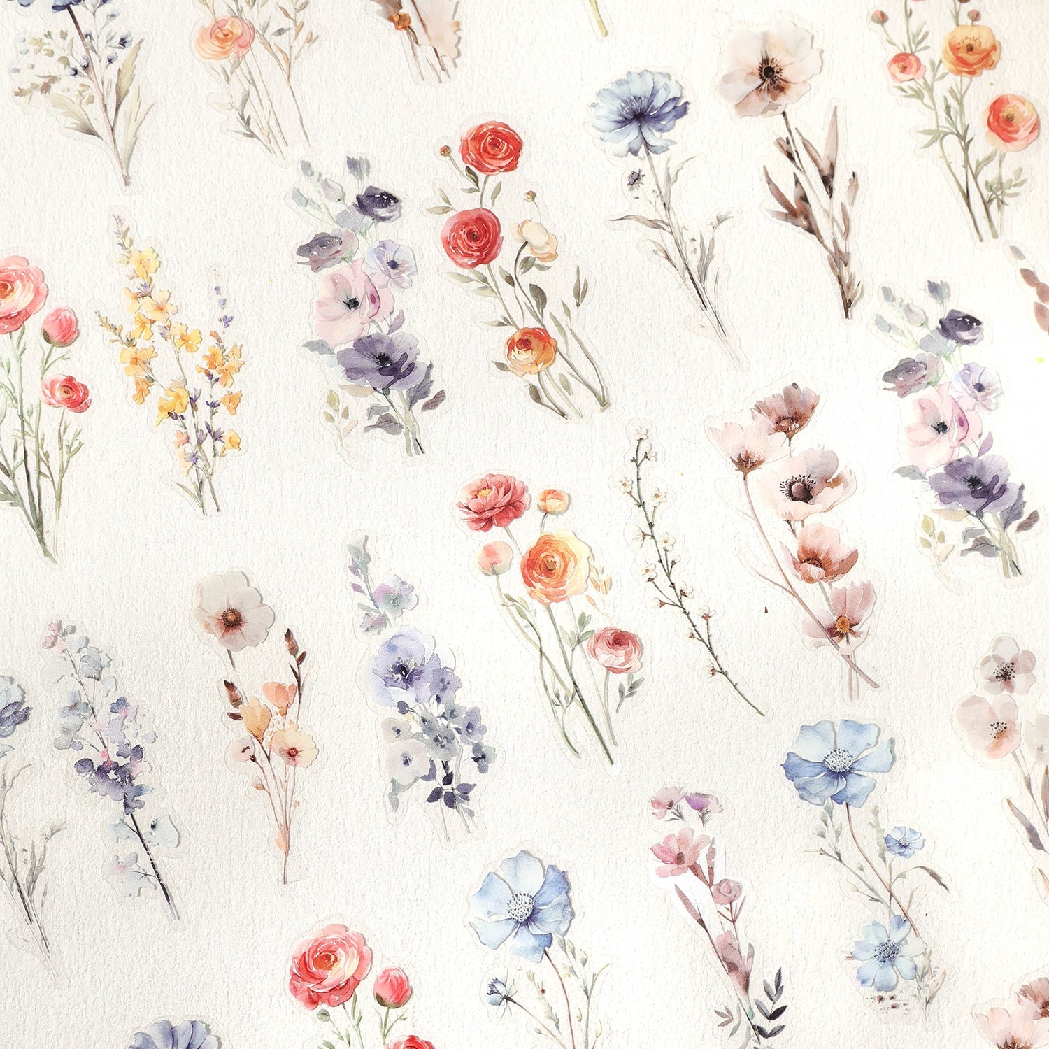 120 Retro Floral PET Sticker Set for Journaling & Scrapbooking