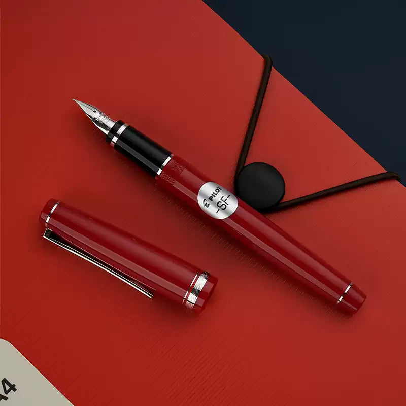 Pilot Elabo Fountain Pen - Black/Red - 14k Soft Fine/Medium Nib