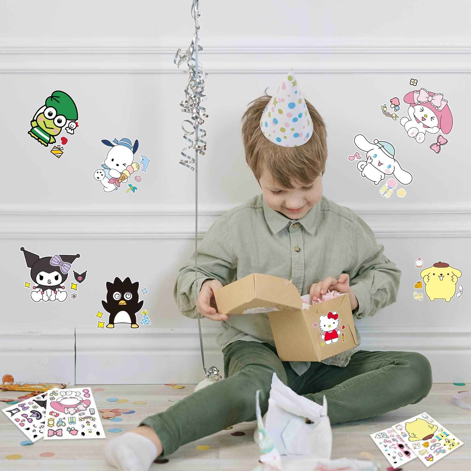 32 Sheets Sanrio Hello Kitty Make a Face DIY Stickers for Kids - TTpen