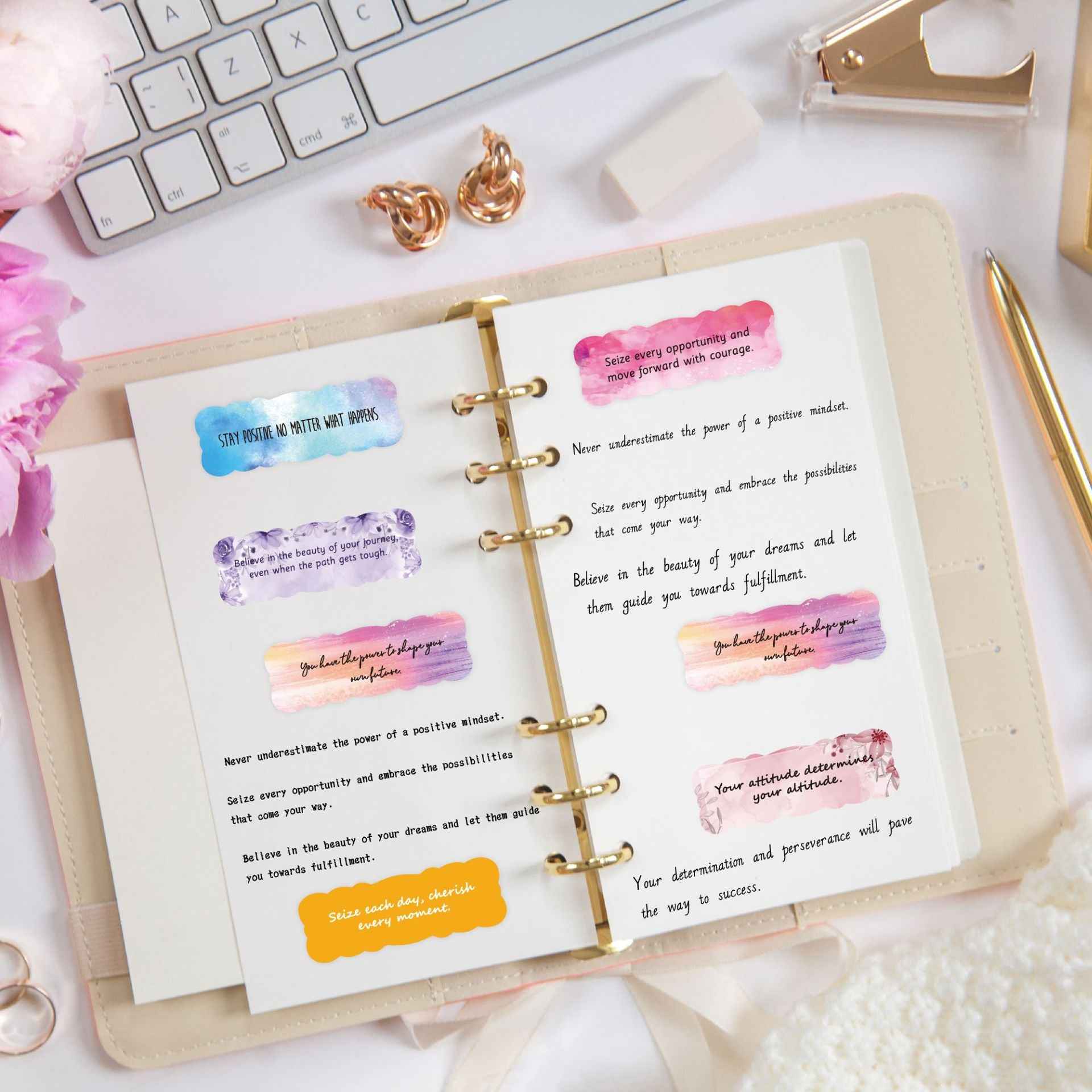 240 Sheets Motivational Inspirational Watercolor Stickers - TTpen