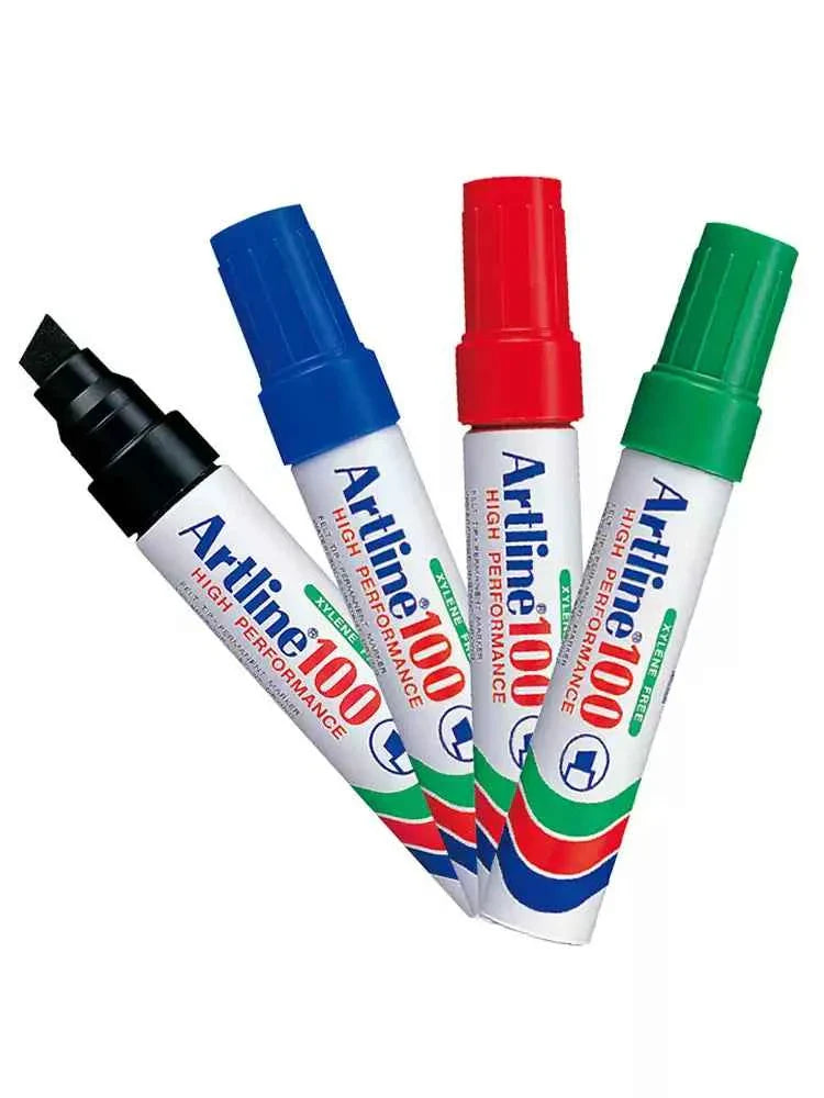 Artline 100,Permanent Marker,7.5-12mm Chisel Tip Big Nib