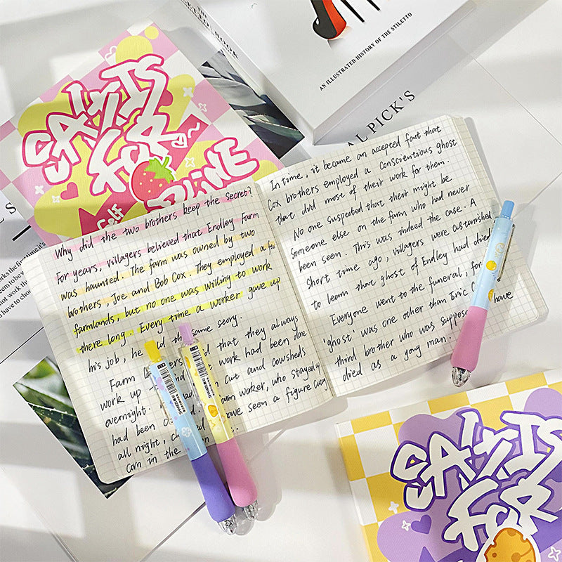 6-Pack Dopamine Fruit-Themed Click Gel Pens - 0.5mm