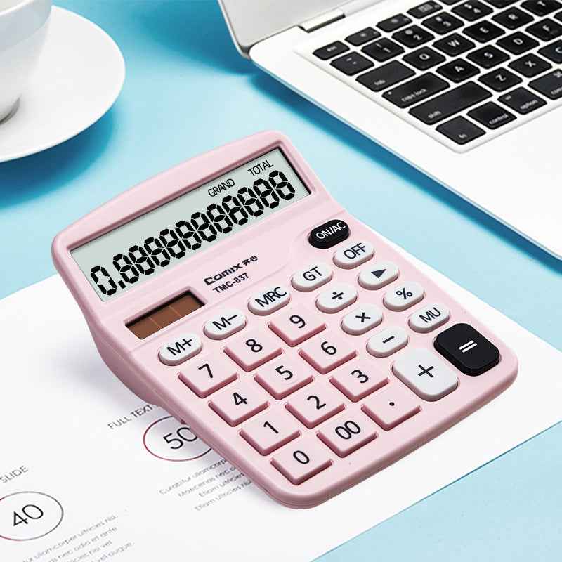 Comix TMC-837 Desktop Calculator Solar Battery Dual Power 12 Digits - TTpen