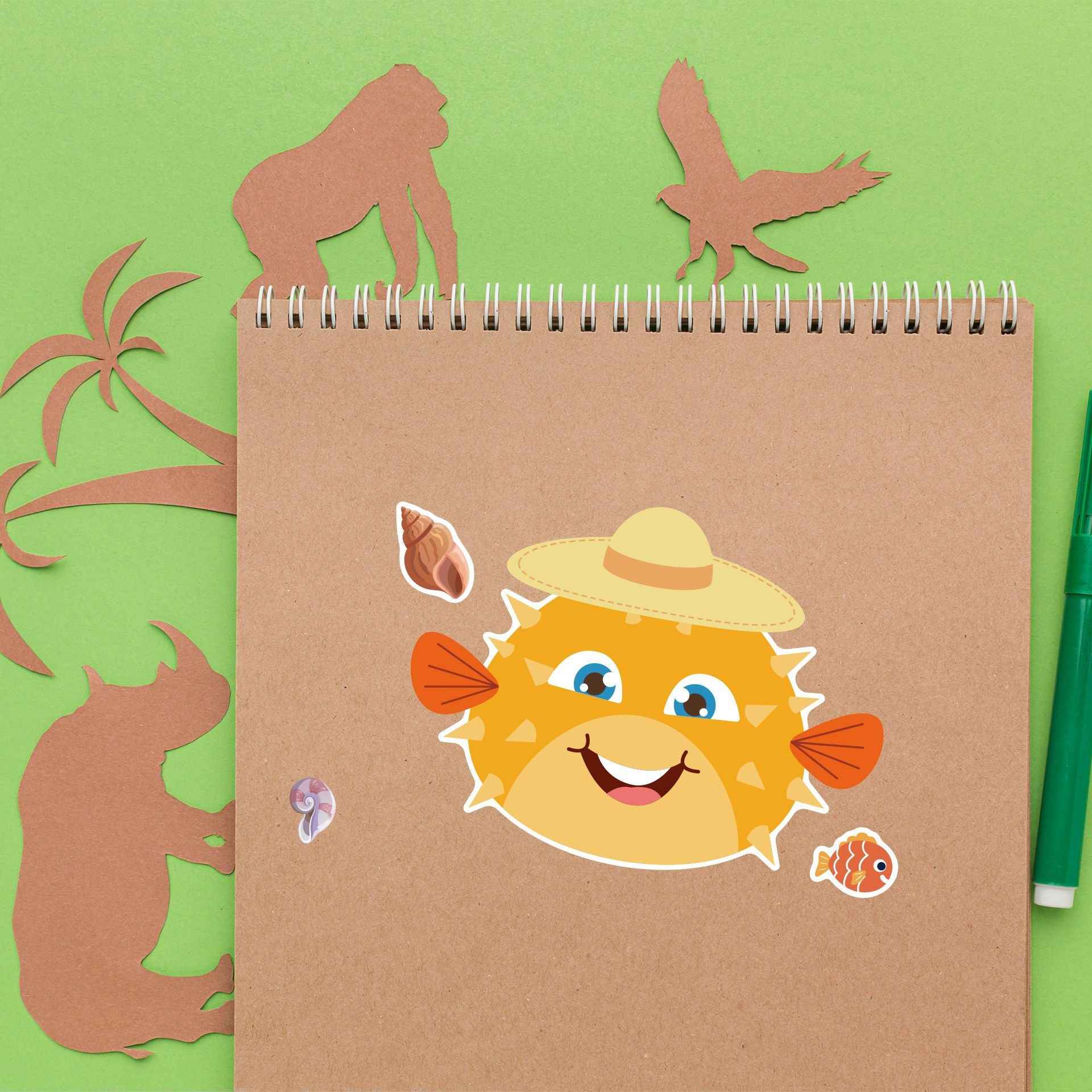 24 Sheets Wildlife Animals Make Your Own Stickers for Kids - TTpen