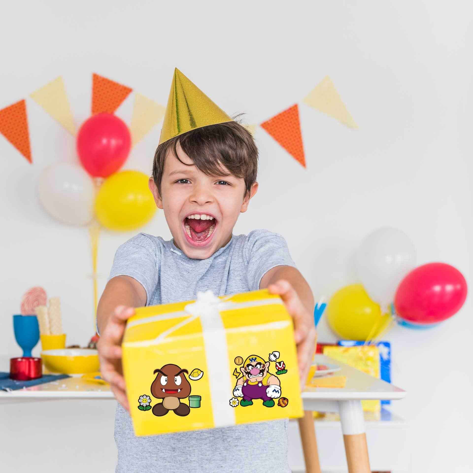 32 Sheets Super Mario Bros Make a Face DIY Stickers for Kids - TTpen