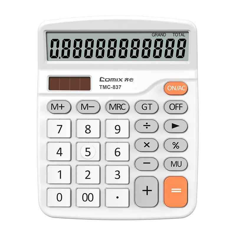 Comix TMC-837 Desktop Calculator Solar Battery Dual Power 12 Digits - TTpen