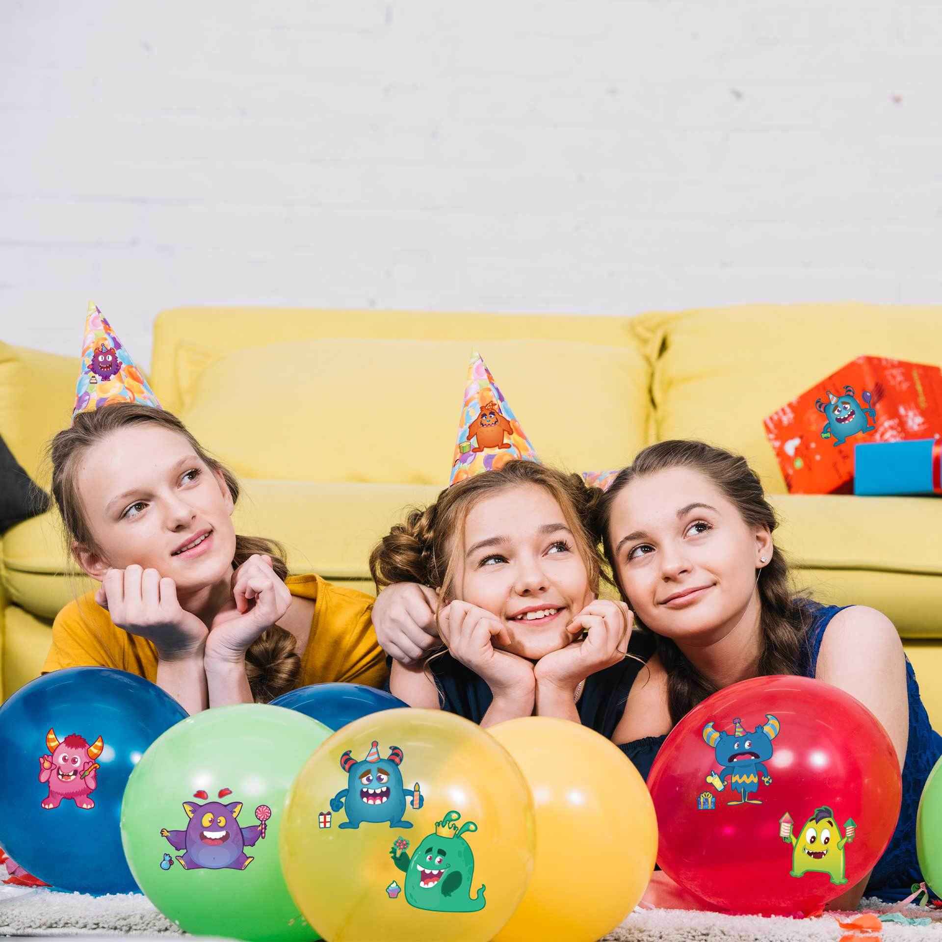 32 Sheets Monster Party Theme Make Your Own Stickers for Kids Birthday - TTpen