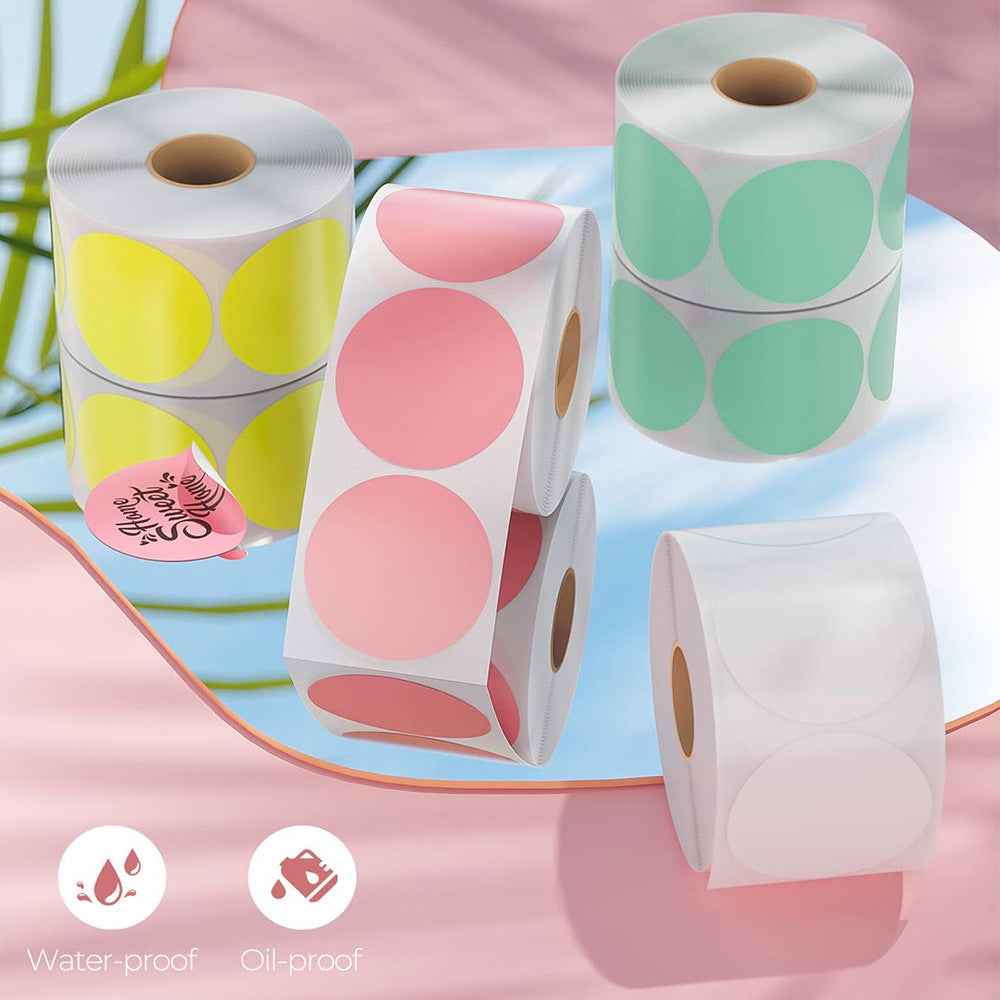 500pcs 2 inch Circle Color Direct Thermal Stickers Shipping Labels - TTpen