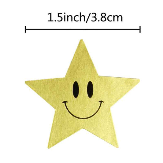 500pcs Happy Star Smile Face Reward Stickers,1.5 inch Gold - TTpen
