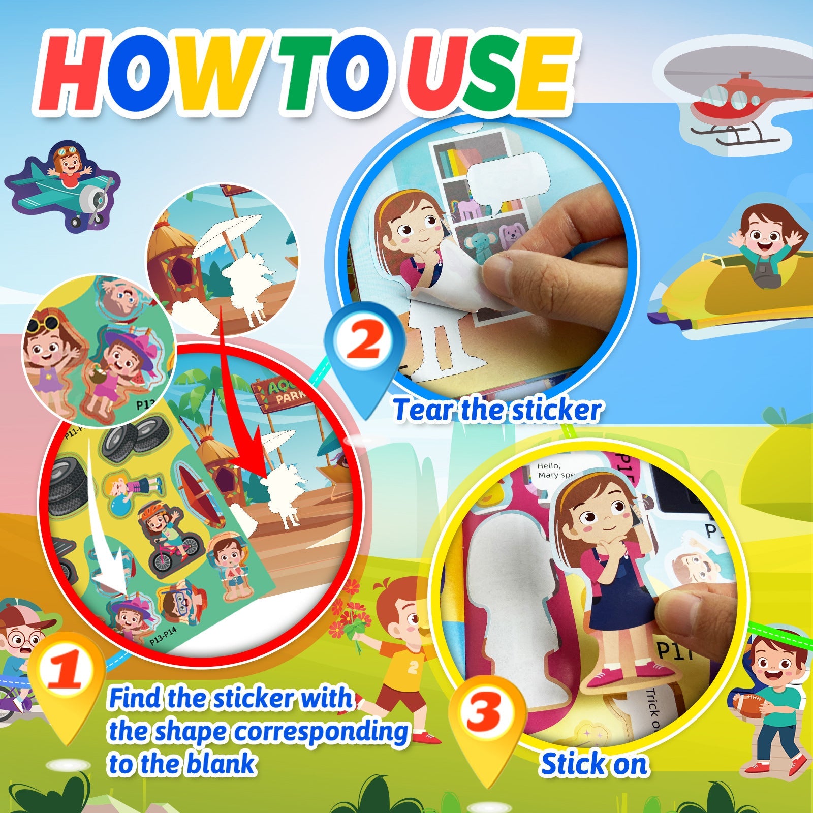 Concertration Training Sticker Books for Kids 2-6 Years 20 Pack