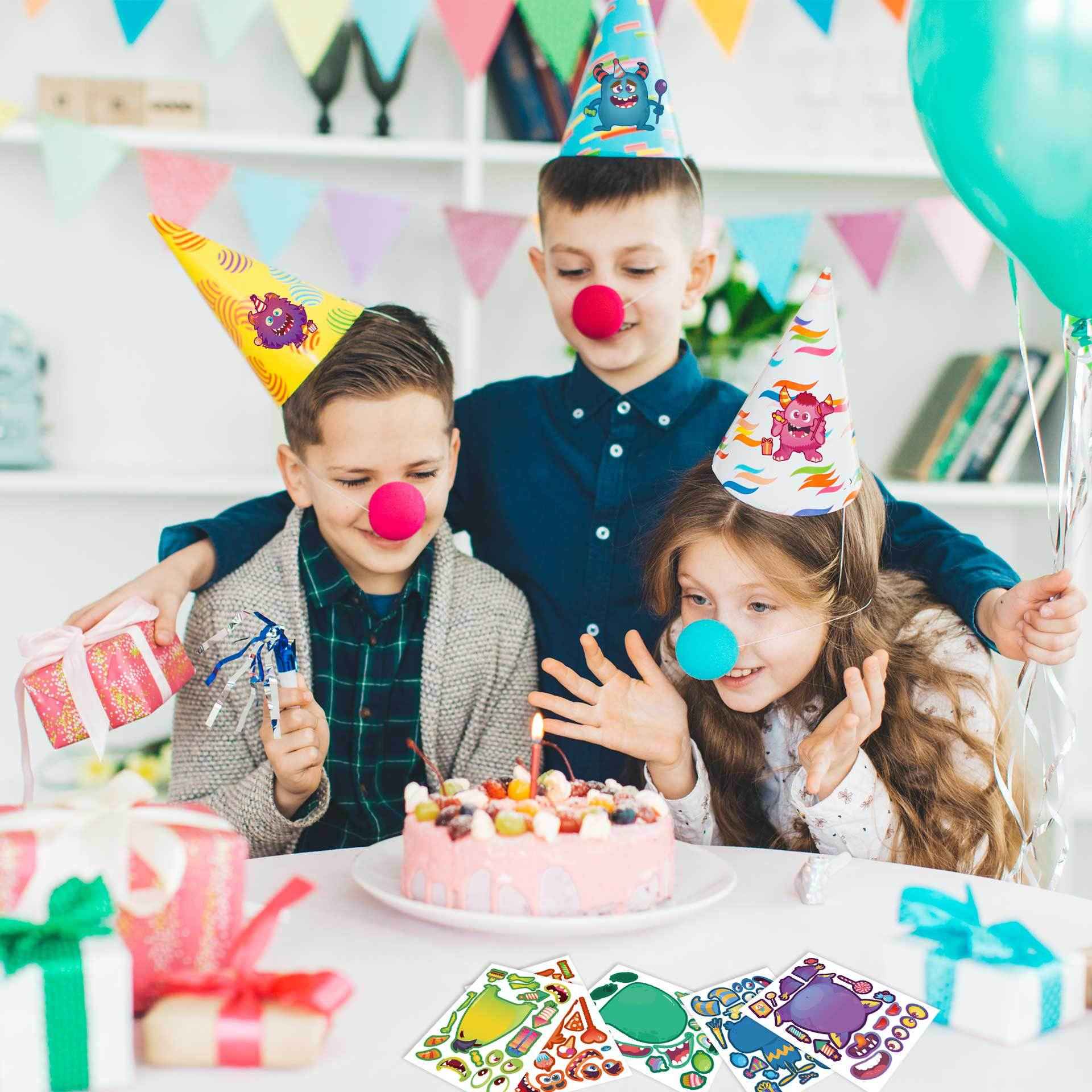 32 Sheets Monster Party Theme Make Your Own Stickers for Kids Birthday - TTpen