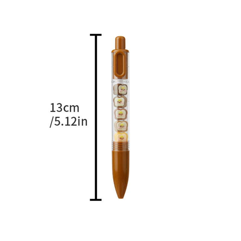 Cute Cartoon Click Gel Pen 0.5mm with Removable Beads 8 Pack