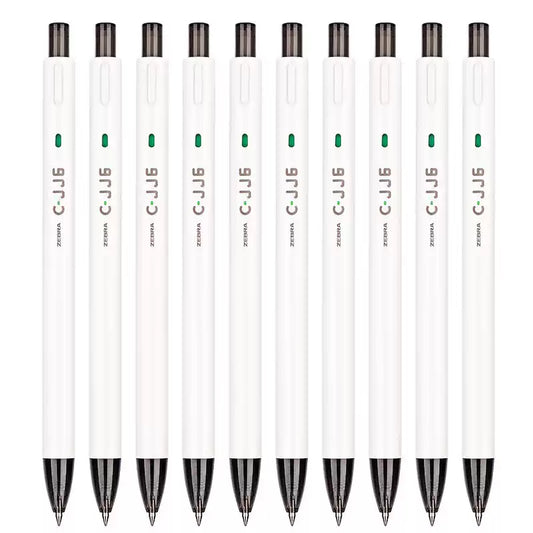 Zebra C-JJ6 Click Gel Pen Set - 0.5mm Black/Red/Blue Ink (10-Pack)