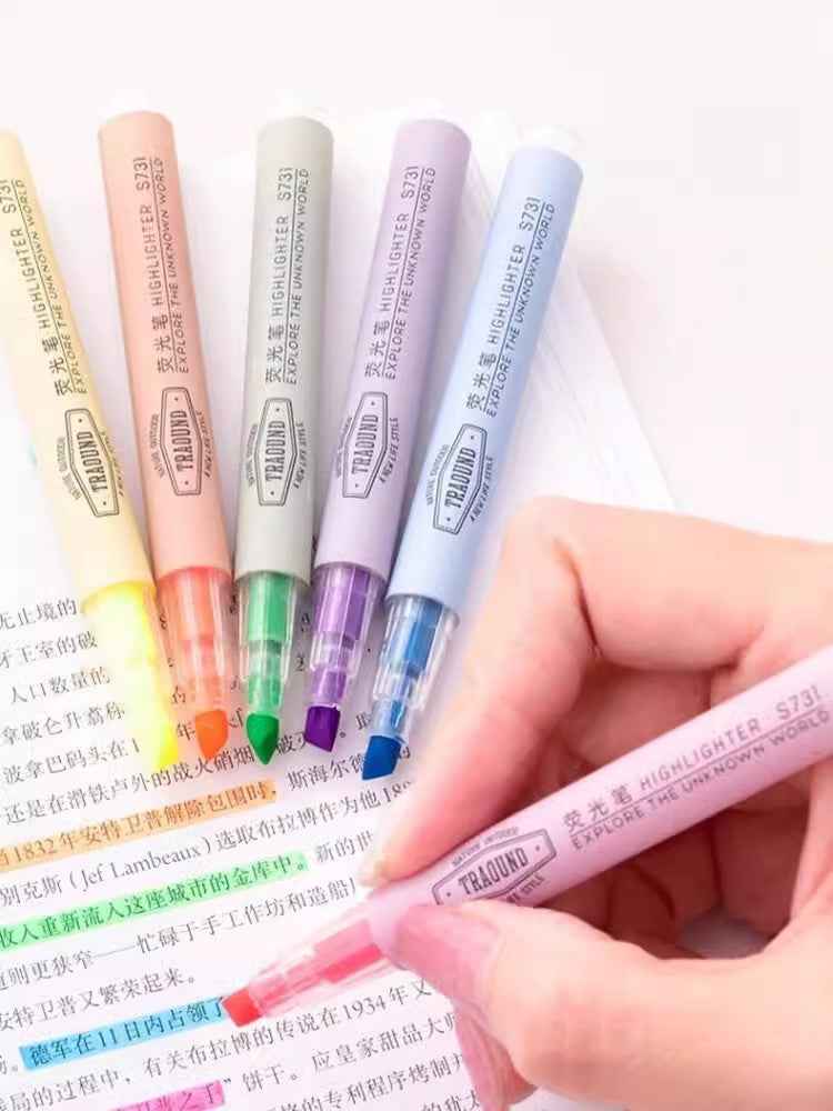 DELI 6 Color Highlighters Chisel Tip Pen for Bible School - TTpen