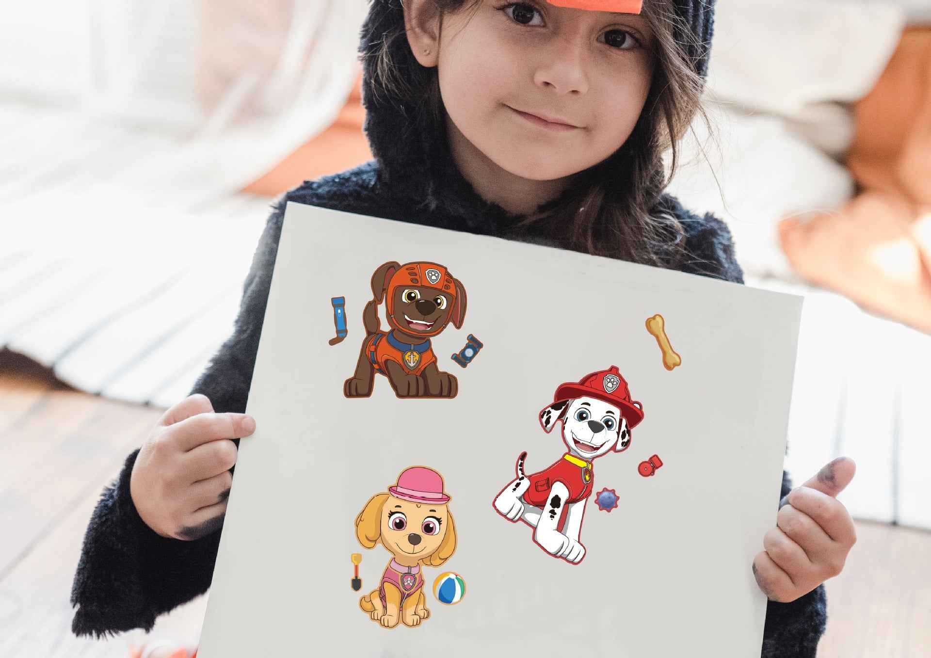 32 Sheets PAW Patrol Make a Face DIY Stickers for Kids - TTpen