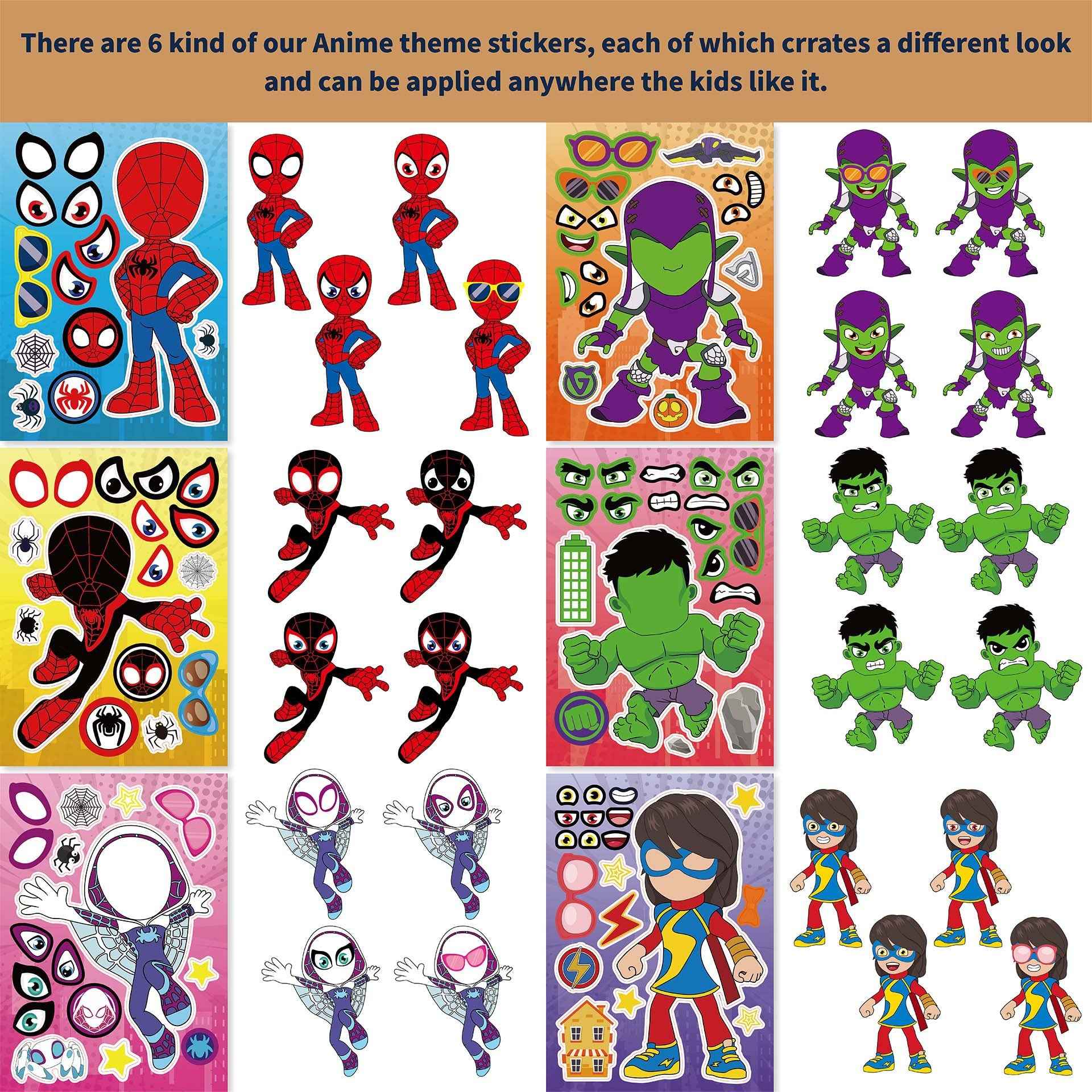 24 Sheets Spidey & Friends Stickers for Kids - TTpen