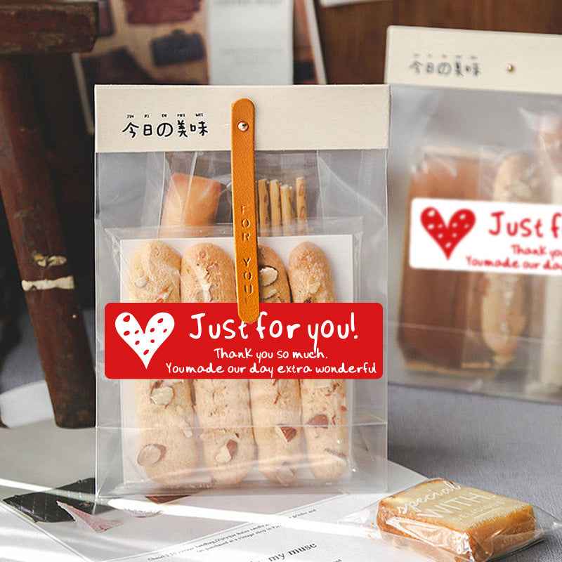 400pcs Just for You Stickers,55 x 15 mm,Red and White Rectangular Labels - TTpen