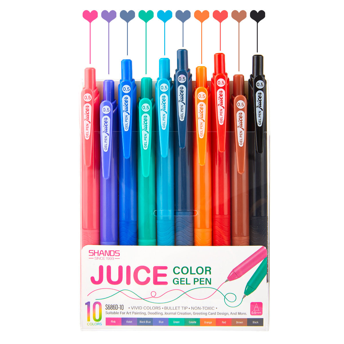 SHANDS S686 Retro /Juice Colored Gel Ink Pens Retractable 0.5mm