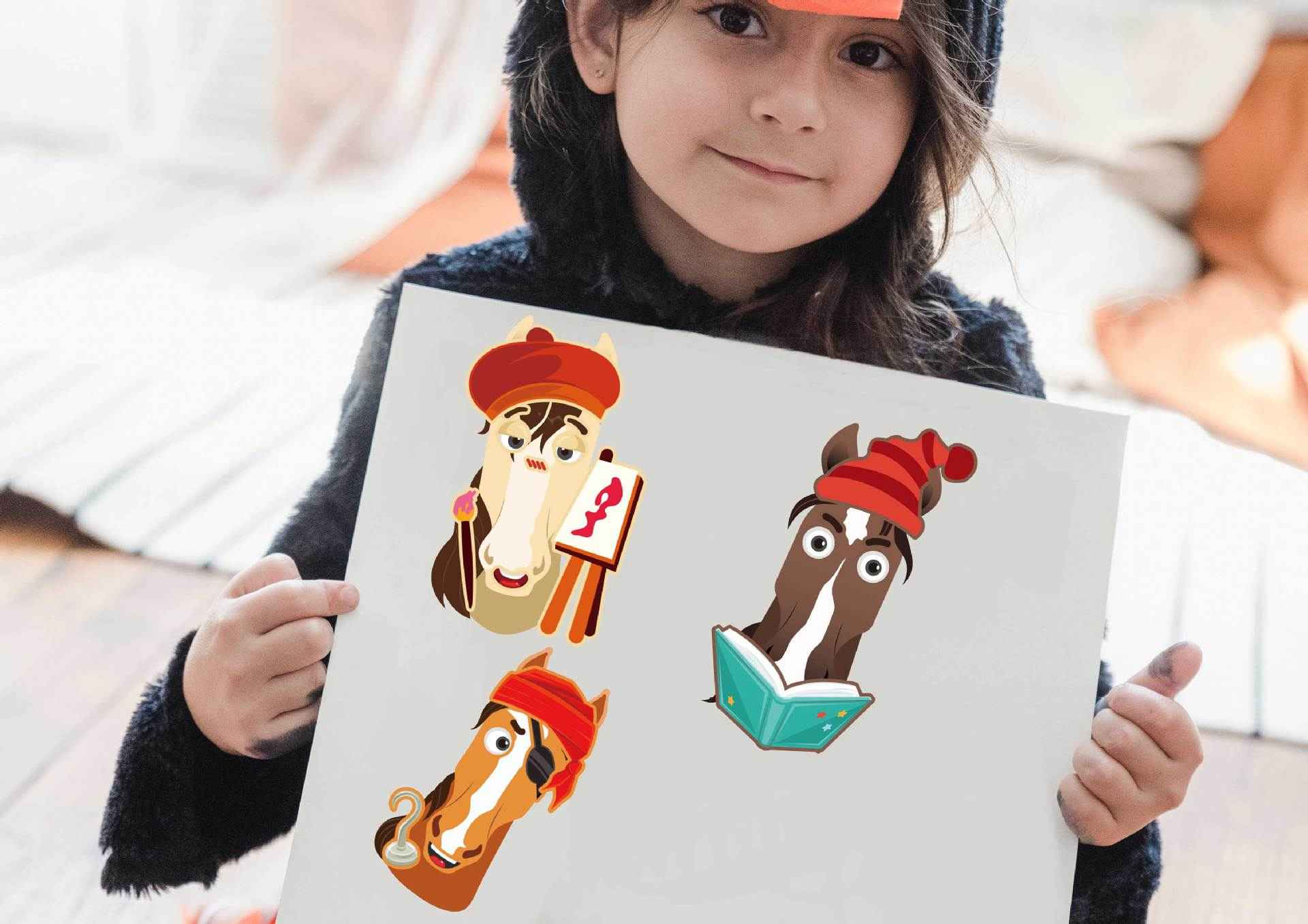 24 Sheets Cartoon Sprite Horse Make Your Own Stickers for Kids - TTpen