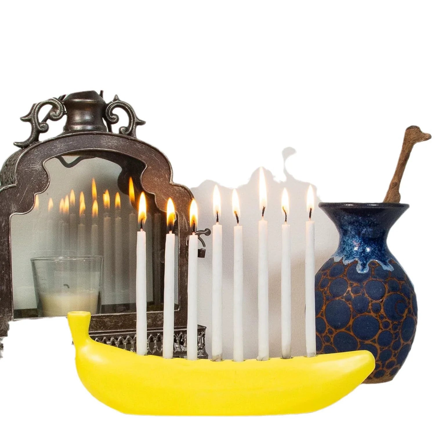 Banana Menorah for Hanukkah Chanukah Candle Holder