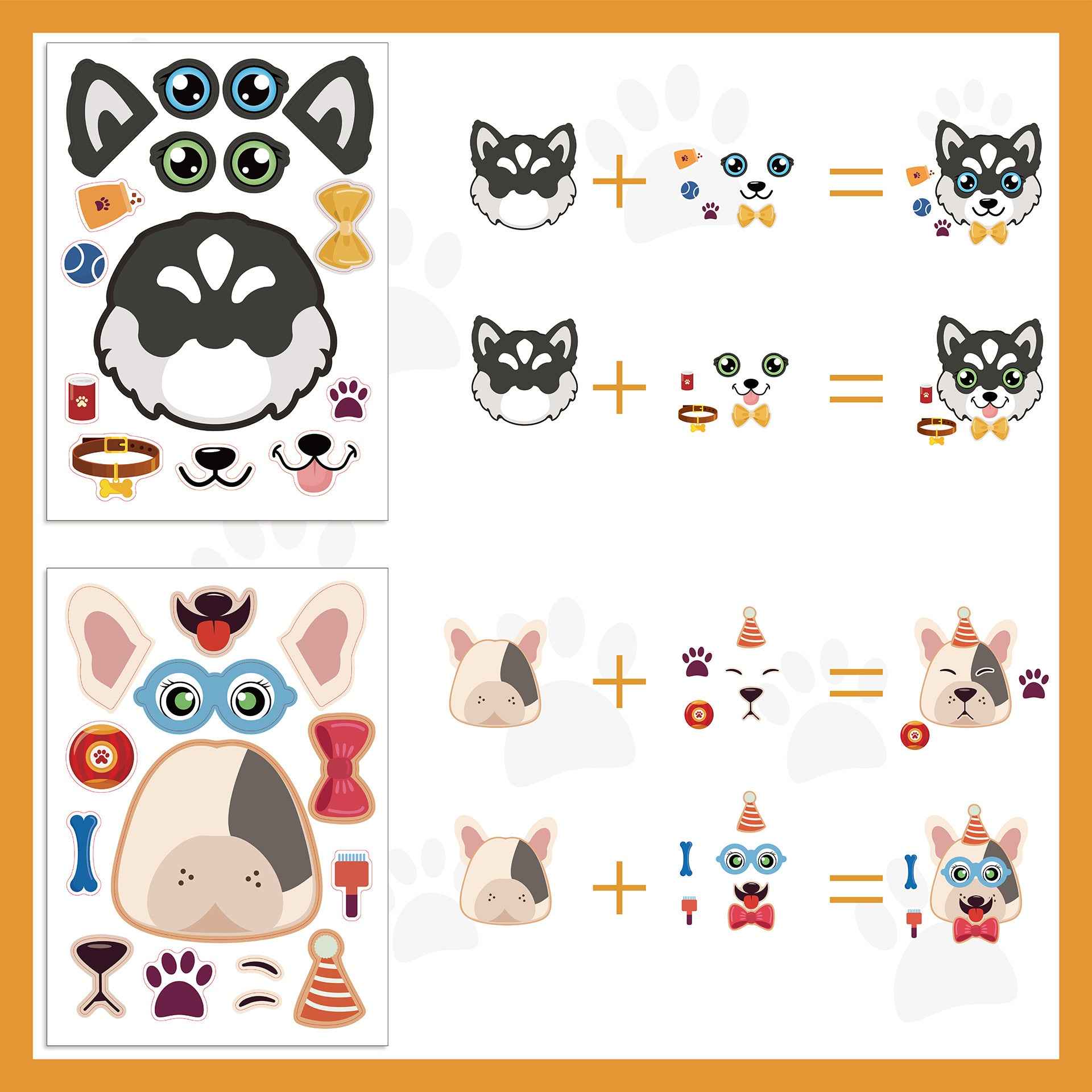 24 Sheets Cartoon Dog Make Your Own Stickers for Kids - TTpen