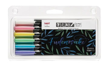 Tombow Fudenosuke Brush Color Pens 6/10 Color Set