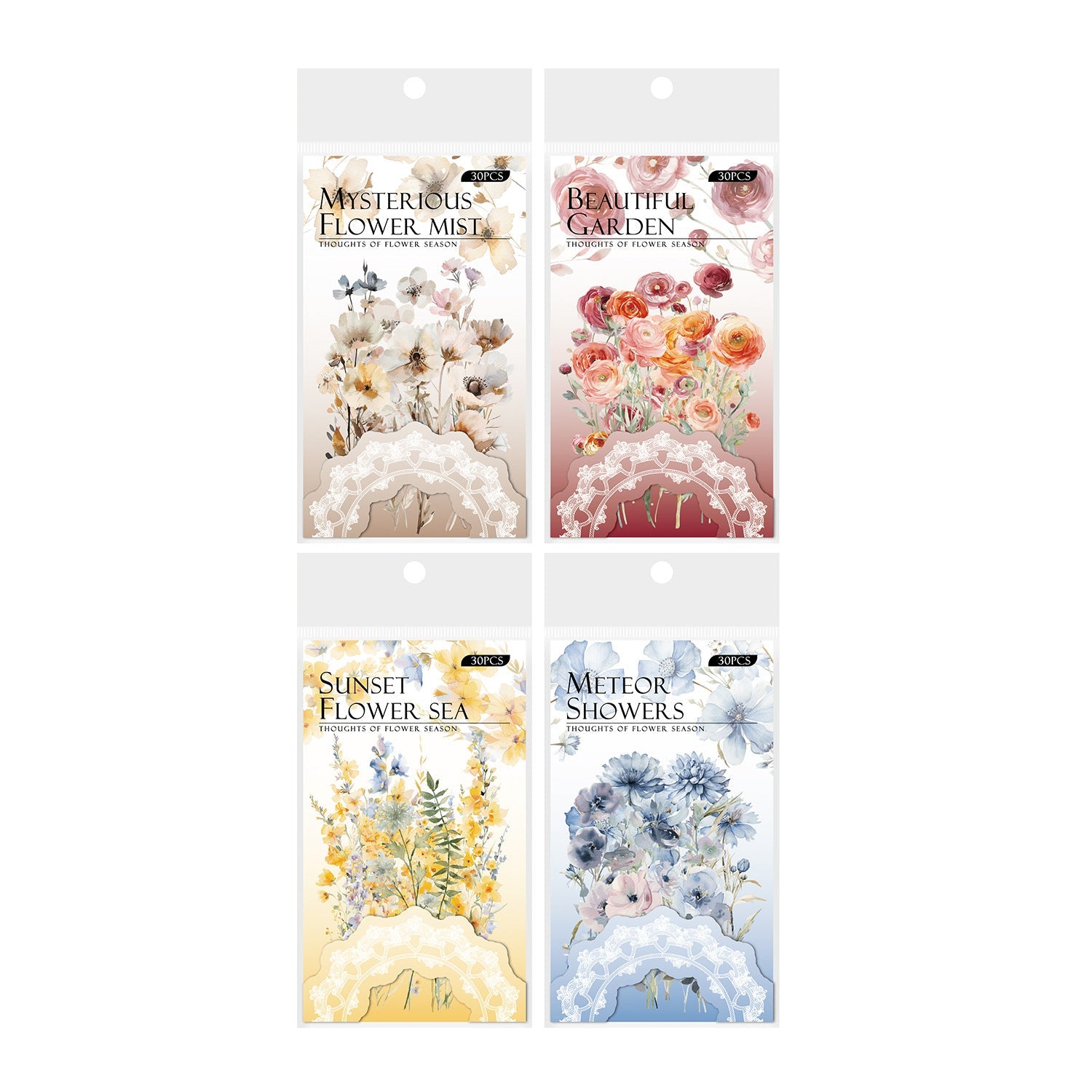 120 Retro Floral PET Sticker Set for Journaling & Scrapbooking