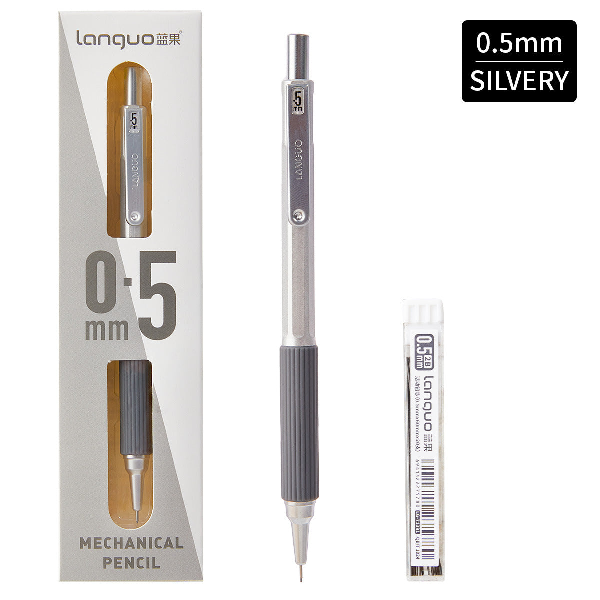 Low-Center Gravity Metal Mechanical Pencil with Leads Set 0.3mm/0.5mm