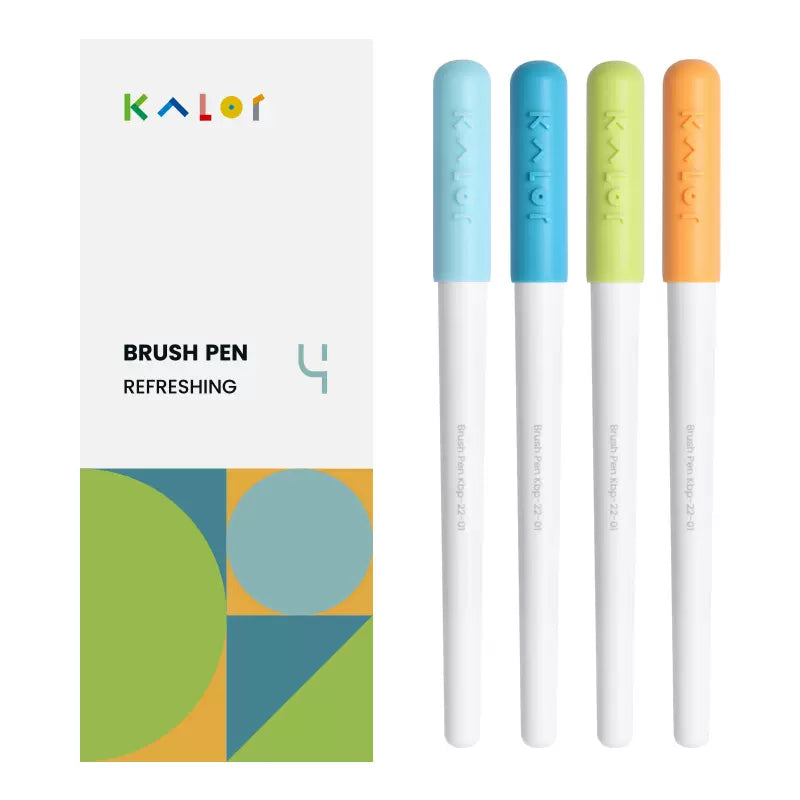 Kalor Brush Pen for Drawing- Hard - 4 Colors Set Refreshing